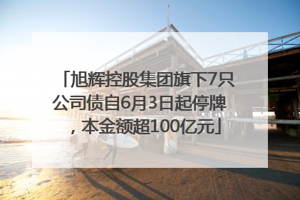 旭辉控股集团旗下7只公司债自6月3日起停牌，本金额超100亿元