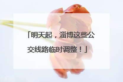 明天起，淄博这些公交线路临时调整！