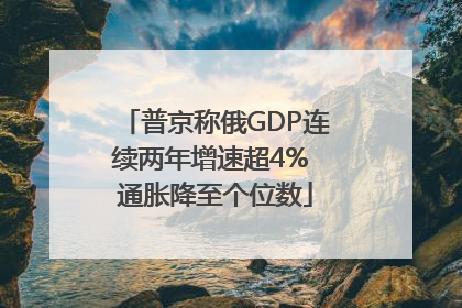 普京称俄GDP连续两年增速超4% 通胀降至个位数