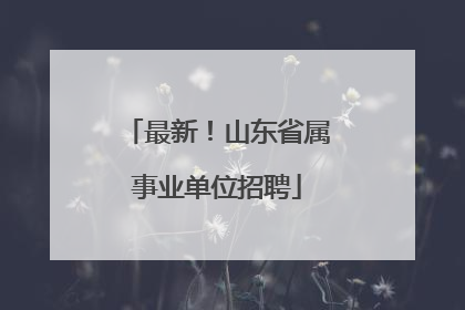 最新！山东省属事业单位招聘