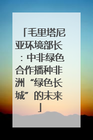 毛里塔尼亚环境部长：中非绿色合作播种非洲“绿色长城”的未来