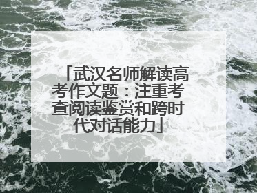 武汉名师解读高考作文题：注重考查阅读鉴赏和跨时代对话能力