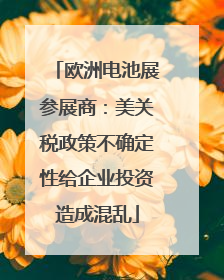 欧洲电池展参展商：美关税政策不确定性给企业投资造成混乱