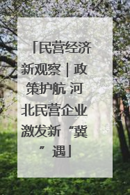 民营经济新观察｜政策护航 河北民营企业激发新“冀”遇