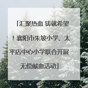 汇聚热血 铸就希望！襄阳市朱坡小学、太平店中心小学联合开展无偿献血活动