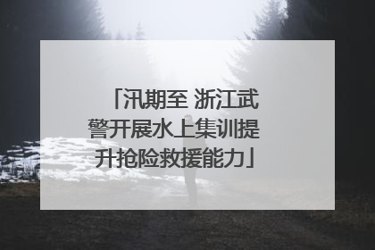 汛期至 浙江武警开展水上集训提升抢险救援能力