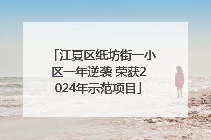 江夏区纸坊街一小区一年逆袭 荣获2024年示范项目