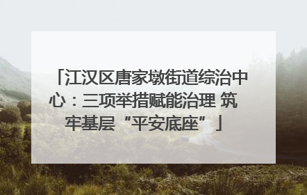 江汉区唐家墩街道综治中心：三项举措赋能治理 筑牢基层“平安底座”
