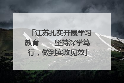 江苏扎实开展学习教育——坚持深学笃行，做到实改见效