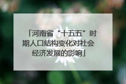 河南省“十五五”时期人口结构变化对社会经济发展的影响