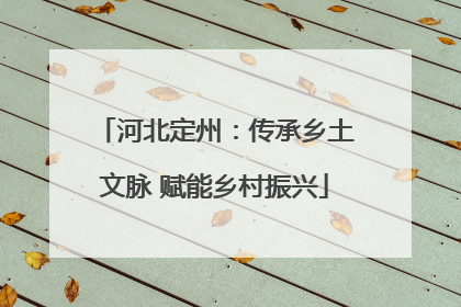 河北定州：传承乡土文脉 赋能乡村振兴