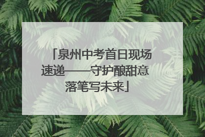 泉州中考首日现场速递——守护酿甜意 落笔写未来
