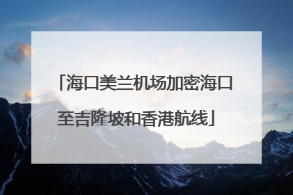 海口美兰机场加密海口至吉隆坡和香港航线