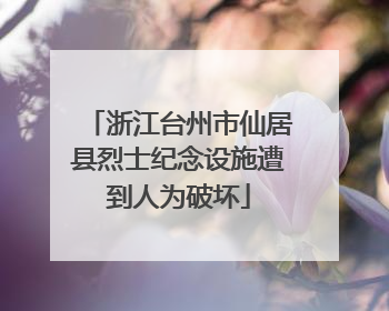浙江台州市仙居县烈士纪念设施遭到人为破坏