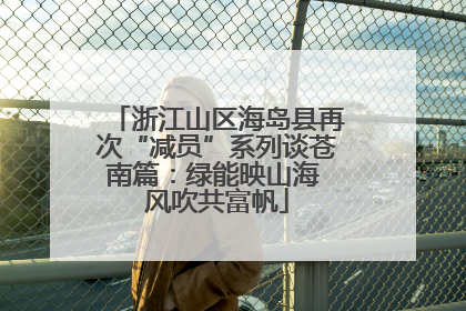 浙江山区海岛县再次“减员”系列谈苍南篇：绿能映山海 风吹共富帆