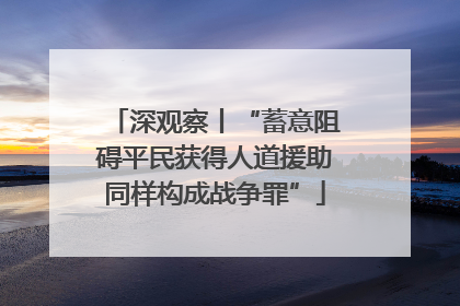 深观察丨“蓄意阻碍平民获得人道援助同样构成战争罪”