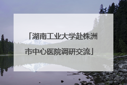 湖南工业大学赴株洲市中心医院调研交流