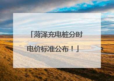 菏泽充电桩分时电价标准公布！