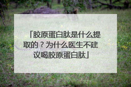 胶原蛋白肽是什么提取的？为什么医生不建议喝胶原蛋白肽