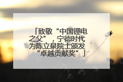 致敬“中国锂电之父”，宁德时代为陈立泉院士颁发“卓越贡献奖”