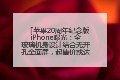 苹果20周年纪念版iPhone曝光：全玻璃机身设计结合无开孔全面屏，起售价或达1.45万人民币
