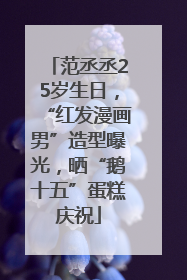 范丞丞25岁生日，“红发漫画男”造型曝光，晒“鹅十五”蛋糕庆祝