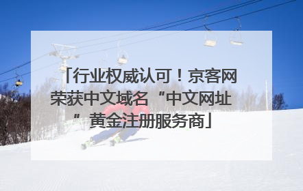 行业权威认可！京客网荣获中文域名“中文网址”黄金注册服务商