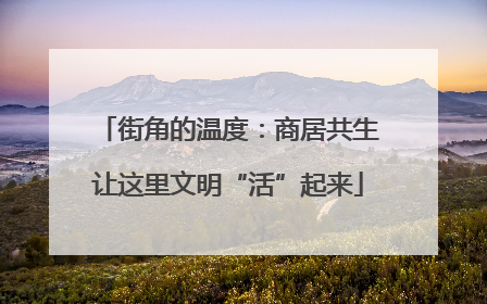街角的温度：商居共生让这里文明“活”起来
