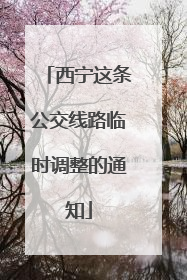 西宁这条公交线路临时调整的通知