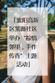 襄阳高新区紫薇社区举办“粽情邻里，手作传香”主题活动