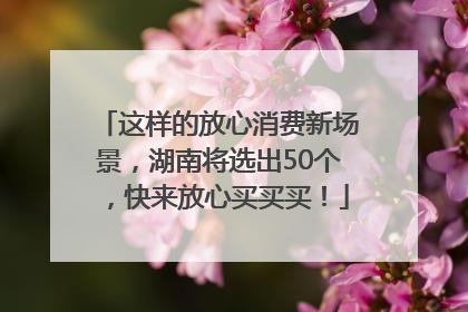 这样的放心消费新场景，湖南将选出50个，快来放心买买买！