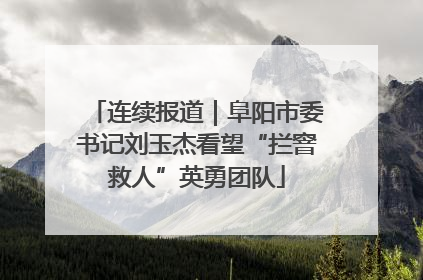 连续报道｜阜阳市委书记刘玉杰看望“拦窨救人”英勇团队