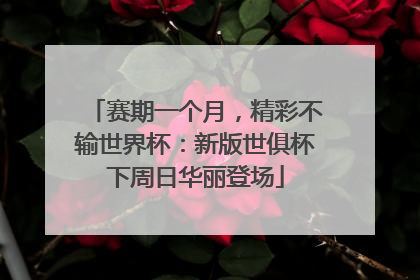 赛期一个月，精彩不输世界杯：新版世俱杯下周日华丽登场