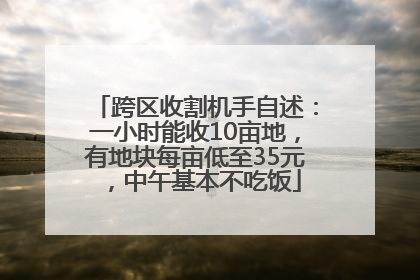 跨区收割机手自述：一小时能收10亩地，有地块每亩低至35元，中午基本不吃饭