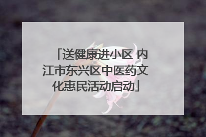 送健康进小区 内江市东兴区中医药文化惠民活动启动