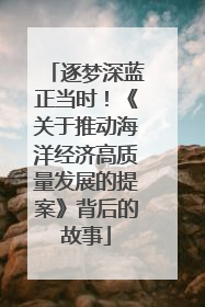 逐梦深蓝正当时！《关于推动海洋经济高质量发展的提案》背后的故事