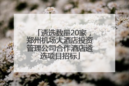 遴选数量20家，郑州机场大酒店投资管理公司合作酒店遴选项目招标