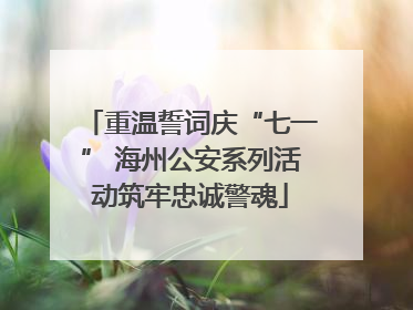 重温誓词庆“七一” 海州公安系列活动筑牢忠诚警魂