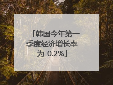 韩国今年第一季度经济增长率为-0.2%