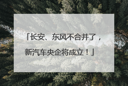 长安、东风不合并了，新汽车央企将成立！