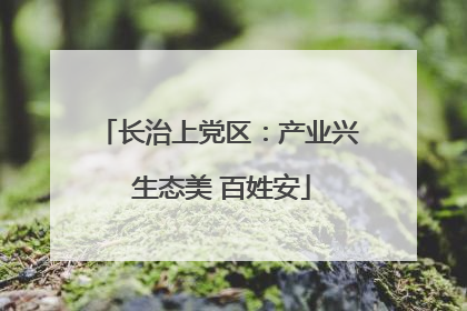长治上党区：产业兴 生态美 百姓安