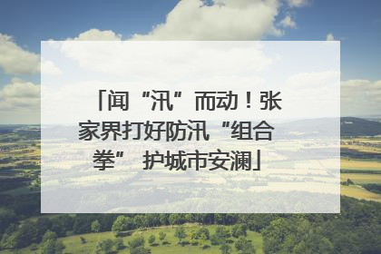 闻“汛”而动！张家界打好防汛“组合拳” 护城市安澜