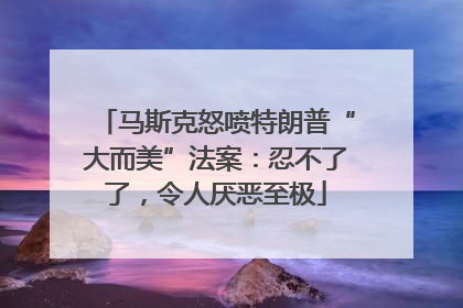 马斯克怒喷特朗普“大而美”法案：忍不了了，令人厌恶至极