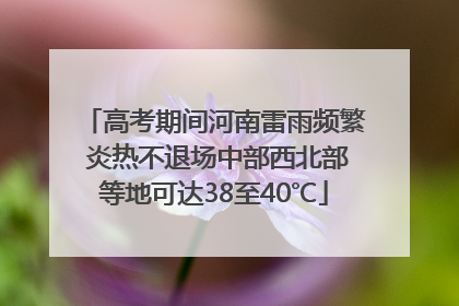 高考期间河南雷雨频繁 炎热不退场中部西北部等地可达38至40℃
