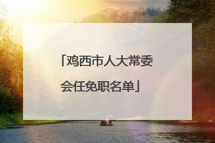 鸡西市人大常委会任免职名单