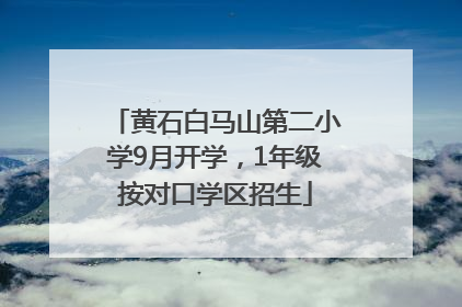 黄石白马山第二小学9月开学，1年级按对口学区招生