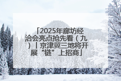 2025年廊坊经洽会亮点抢先看（九）丨京津冀三地将开展“链”上招商