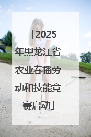 2025年黑龙江省农业春播劳动和技能竞赛启动