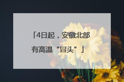 4日起，安徽北部有高温“冒头”