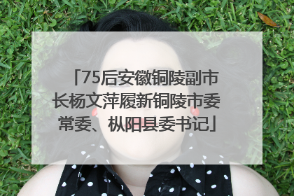 75后安徽铜陵副市长杨文萍履新铜陵市委常委、枞阳县委书记